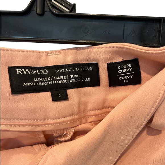 RW & CO Slim Fit, Curvy Suit Ankle Pant - Pink Colour, Size 2 - Picture 2 of 3